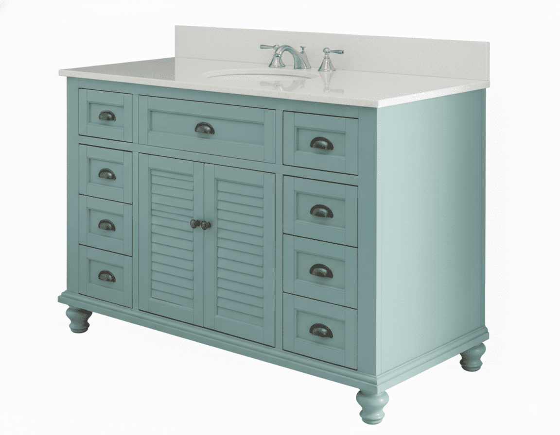 49 Inch Benton collection Vintage Blue Cottage Glennville Bathroom