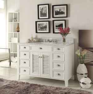 50 Inch Contemporary Style White Kalani Bathroom Vanity Tennant Brand Bathroom Vanities