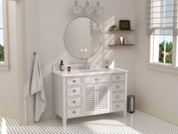 50 Inch Contemporary Style White Kalani Bathroom Vanity Tennant Brand Bathroom Vanities