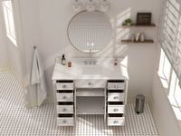 50 Inch Contemporary Style White Kalani Bathroom Vanity Tennant Brand Bathroom Vanities
