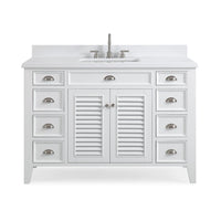 50 Inch Contemporary Style White Kalani Bathroom Vanity Tennant Brand Bathroom Vanities