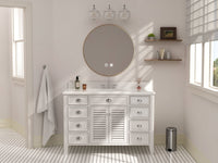50 Inch Contemporary Style White Kalani Bathroom Vanity Tennant Brand Bathroom Vanities