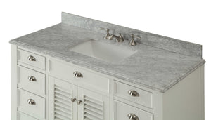 50 Inch Contemporary Style White Kalani Bathroom Vanity Tennant Brand Bathroom Vanities