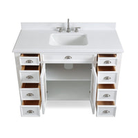 50 Inch Contemporary Style White Kalani Bathroom Vanity Tennant Brand Bathroom Vanities