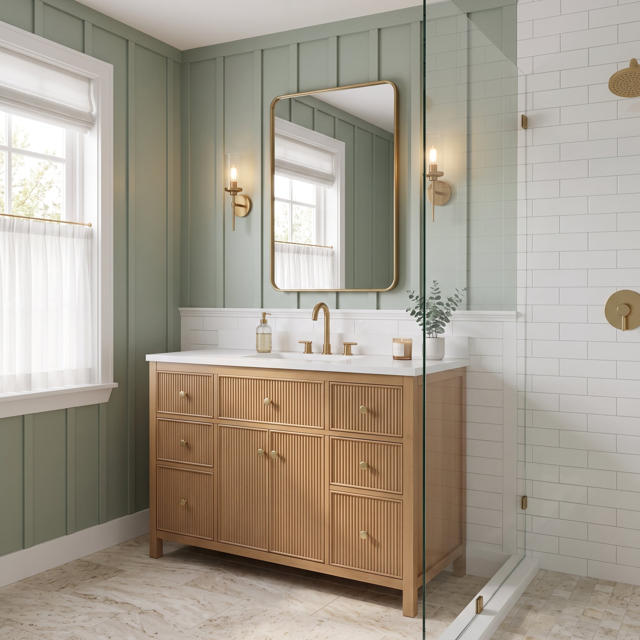 48 Inch Wood Finish Marbella Bathroom Vanity | Tennant Brand