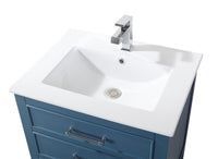 24 Inch Arruza Teal Blue Narrow Bathroom Vanity with 2 Drawers and Open Shelf Tennant Brand Bathroom Vanities