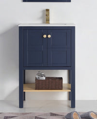 24 Inch Tennant Brand Arola Small Slim Narrow Navy Blue Bathroom Vanity Tennant Brand Bathroom Vanities