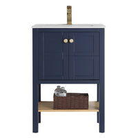 24 Inch Tennant Brand Arola Small Slim Narrow Navy Blue Bathroom Vanity Tennant Brand Bathroom Vanities