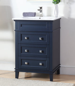 24 Inch Tennant Brand Felix Modern Navy Blue Sink Bathroom Vanity Tennant Brand Bathroom Vanities