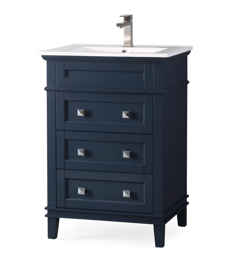 24 Inch Tennant Brand Felix Modern Navy Blue Sink Bathroom Vanity Tennant Brand Bathroom Vanities