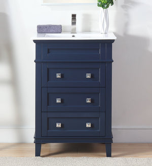 24 Inch Tennant Brand Felix Modern Navy Blue Sink Bathroom Vanity Tennant Brand Bathroom Vanities