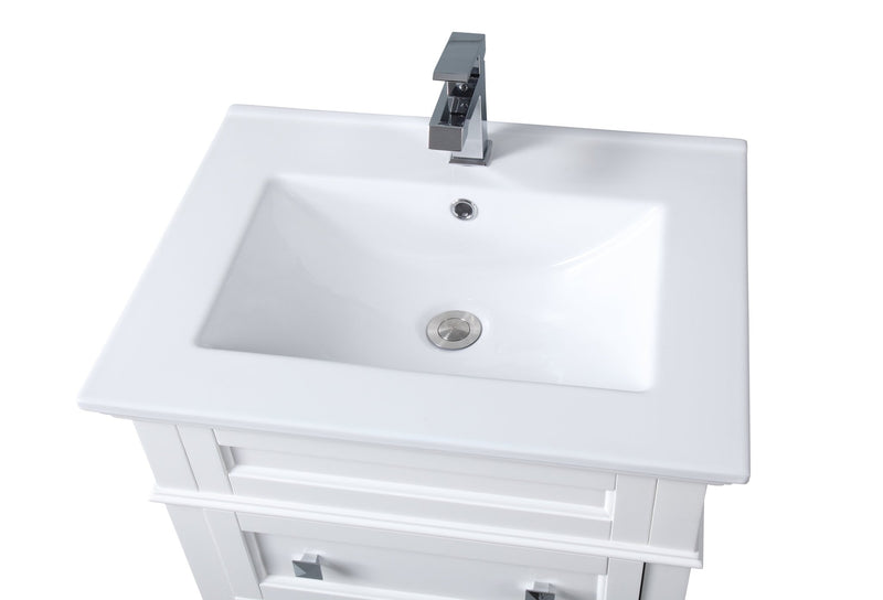 24 Inch Tennant Brand Felix Modern White Sink Bathroom Vanity