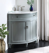 24 Inch Triadsville Gray Farmhouse Corner Bathroom Vanity Tennant Brand Bathroom Vanities