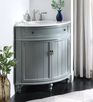 24 Inch Triadsville Gray Farmhouse Corner Bathroom Vanity Tennant Brand Bathroom Vanities