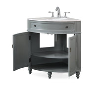 24 Inch Triadsville Gray Farmhouse Corner Bathroom Vanity Tennant Brand Bathroom Vanities