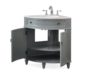24 Inch Triadsville Gray Farmhouse Corner Bathroom Vanity Tennant Brand Bathroom Vanities