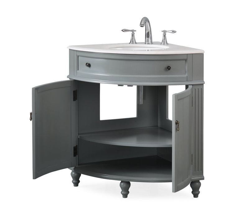 24 Inch Triadsville Gray Farmhouse Corner Bathroom Vanity Tennant Brand Bathroom Vanities