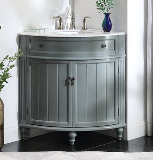 24 Inch Triadsville Gray Farmhouse Corner Bathroom Vanity Tennant Brand Bathroom Vanities