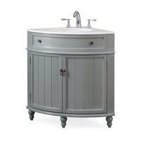 24 Inch Triadsville Gray Farmhouse Corner Bathroom Vanity Tennant Brand Bathroom Vanities