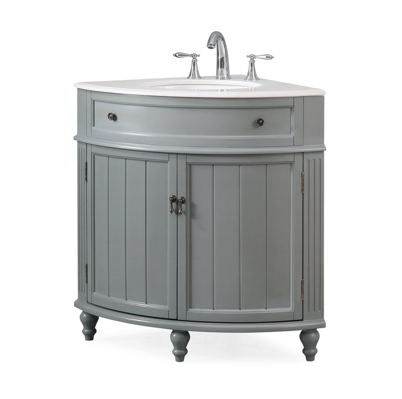 24 Inch Triadsville Gray Farmhouse Corner Bathroom Vanity Tennant Brand Bathroom Vanities