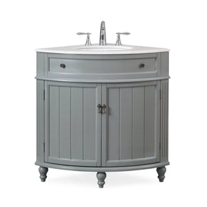 24 Inch Triadsville Gray Farmhouse Corner Bathroom Vanity Tennant Brand Bathroom Vanities