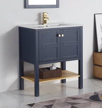 30 inch Tennant Brand Arola Small Slim Narrow Navy Blue Bathroom Vanity Tennant Brand Bathroom Vanities