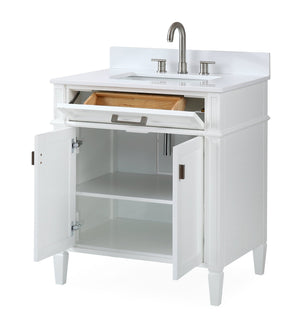 30 inch Tennant Brand Durand Modern White Modern Bathroom Sink Vanity Tennant Brand Bathroom Vanities