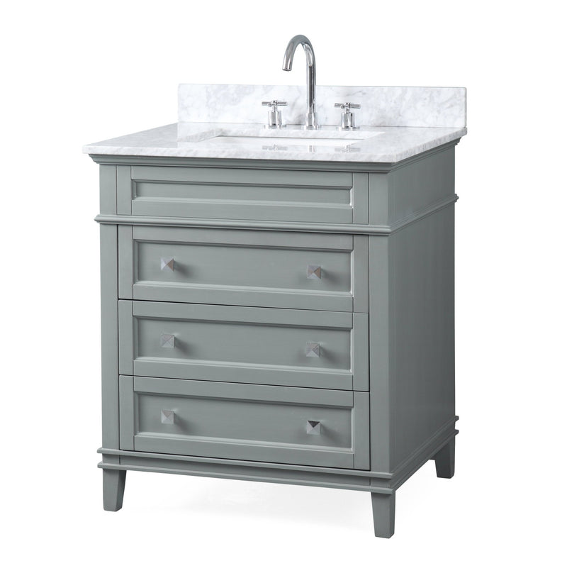 30 inch Tennant Brand Felix Modern Style Gray Bathroom Vanity