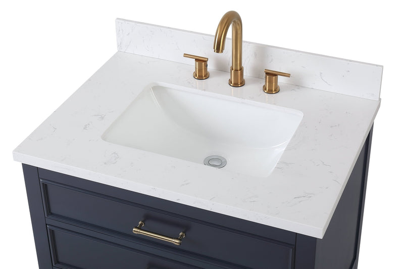 30 inch Tennant Brand Felton Navy Blue Color Finish Single Sink Bathroom Vanity