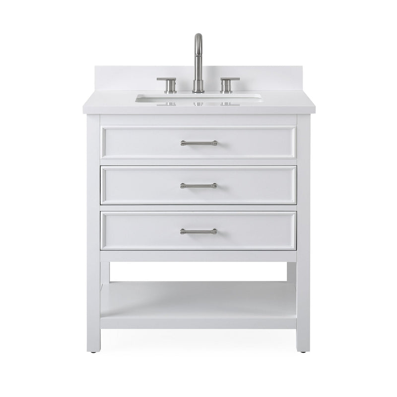 30 inch Tennant Brand Felton White Finish Single Sink Bathroom Vanity Tennant Brand Bathroom Vanities