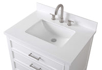 30 inch Tennant Brand Felton White Finish Single Sink Bathroom Vanity