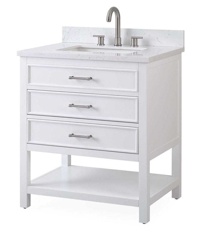 30 inch Tennant Brand Felton White Finish Single Sink Bathroom Vanity Tennant Brand Bathroom Vanities