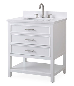 30 inch Tennant Brand Felton White Finish Single Sink Bathroom Vanity Tennant Brand Bathroom Vanities