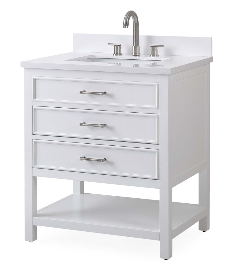 30 inch Tennant Brand Felton White Finish Single Sink Bathroom Vanity Tennant Brand Bathroom Vanities