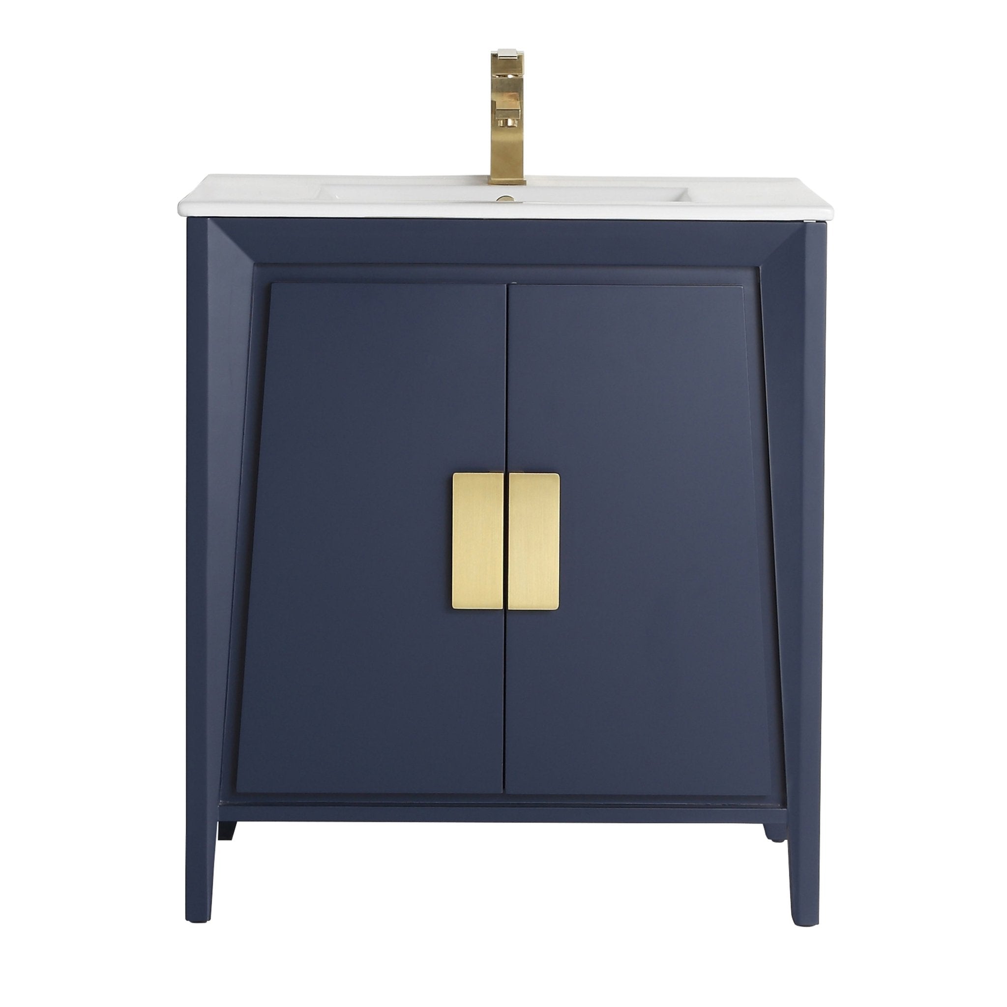 mikio★　PT BLK 36 36 Inch Larvotto Navy Blue Modern Bathroom Sink Vanity