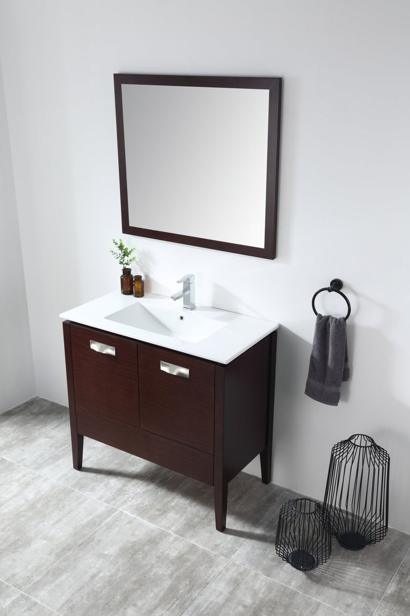 36 Inch Tennant Brand Adagio Wenge Finish Bathroom Sink Vanity