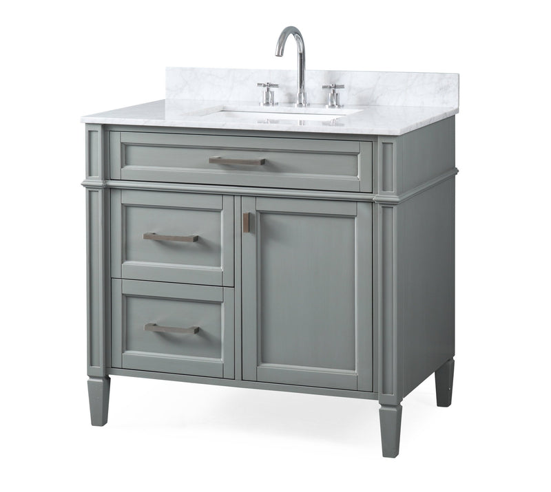 36 Inch Tennant Brand Durand Modern Gray Bathroom Sink Vanity