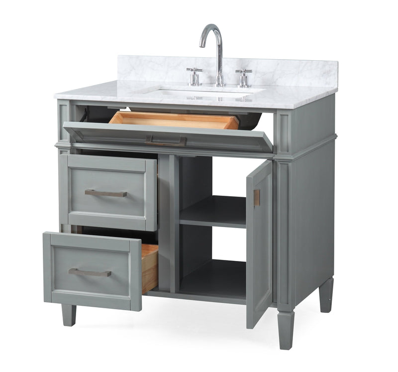 36 Inch Tennant Brand Durand Modern Gray Bathroom Sink Vanity