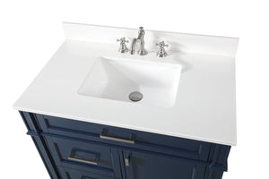 36 Inch Tennant Brand Durand Modern Navy Blue Bathroom Sink Vanity