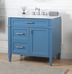 36 Inch Tennant Brand Durand Modern Teal Blue Bathroom Sink Vanity Tennant Brand Bathroom Vanities