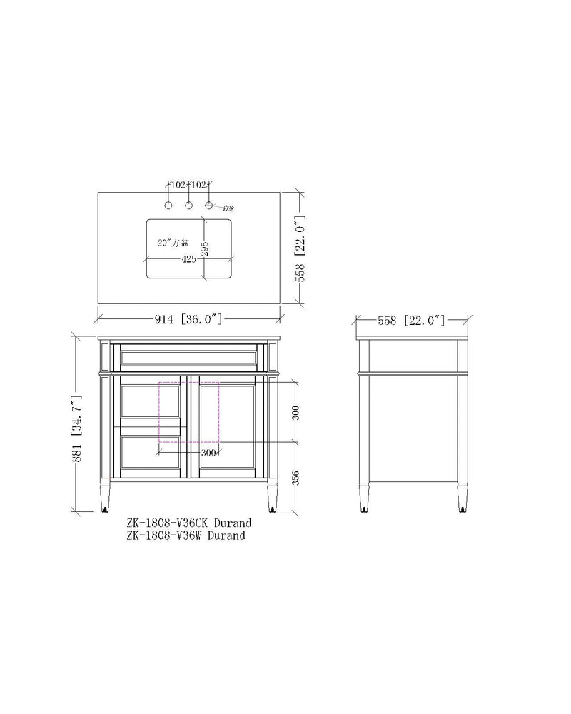 36 Inch Tennant Brand Durand Modern Teal Blue Bathroom Sink Vanity Tennant Brand Bathroom Vanities