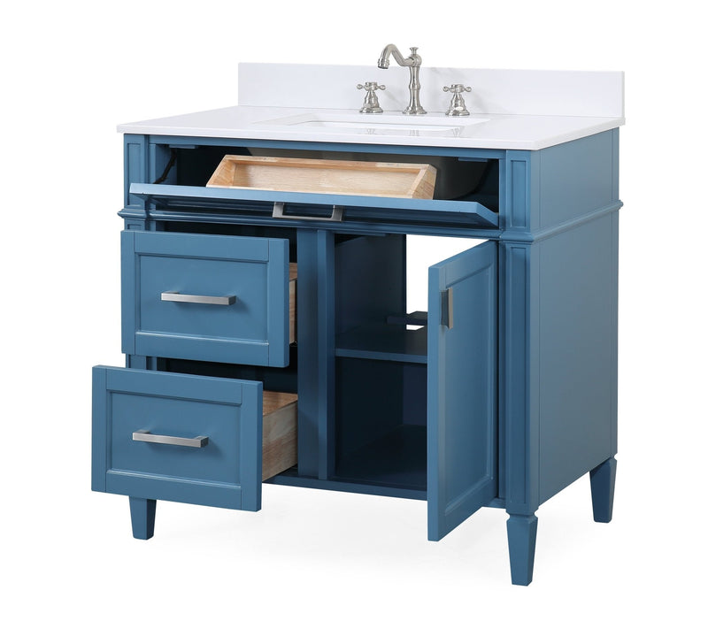 36 Inch Tennant Brand Durand Modern Teal Blue Bathroom Sink Vanity Tennant Brand Bathroom Vanities