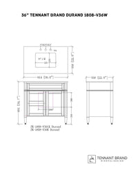 36 Inch Tennant Brand Durand Modern White Bathroom Sink Vanity Tennant Brand Bathroom Vanities