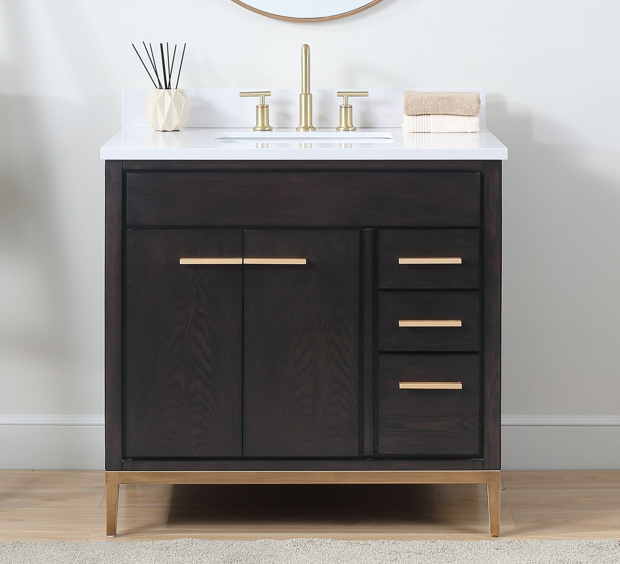 36 Inch Tennant Brand Wenge Modern Style Beatrice Bathroom Sink Vanity