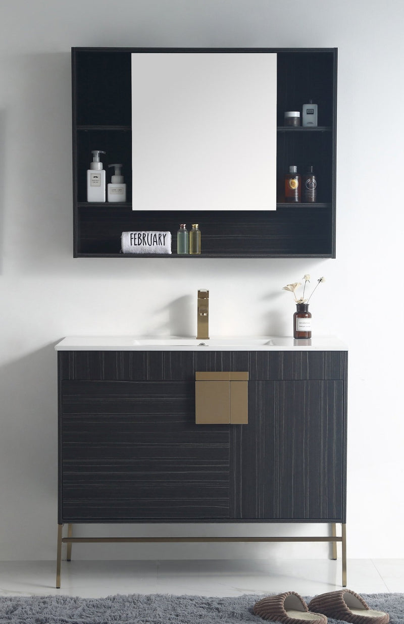 40 Inch Tennant Brand Kuro Minimalistic Dawn Gray Bathroom Vanity