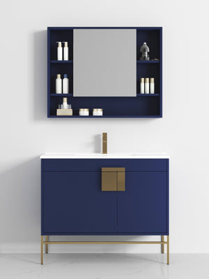 40 Inch Tennant Brand Kuro Minimalistic White Bathroom Vanity