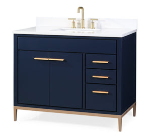 42 Inch Tennant Brand Beatrice Navy Blue Modern Bathroom Sink Vanity
