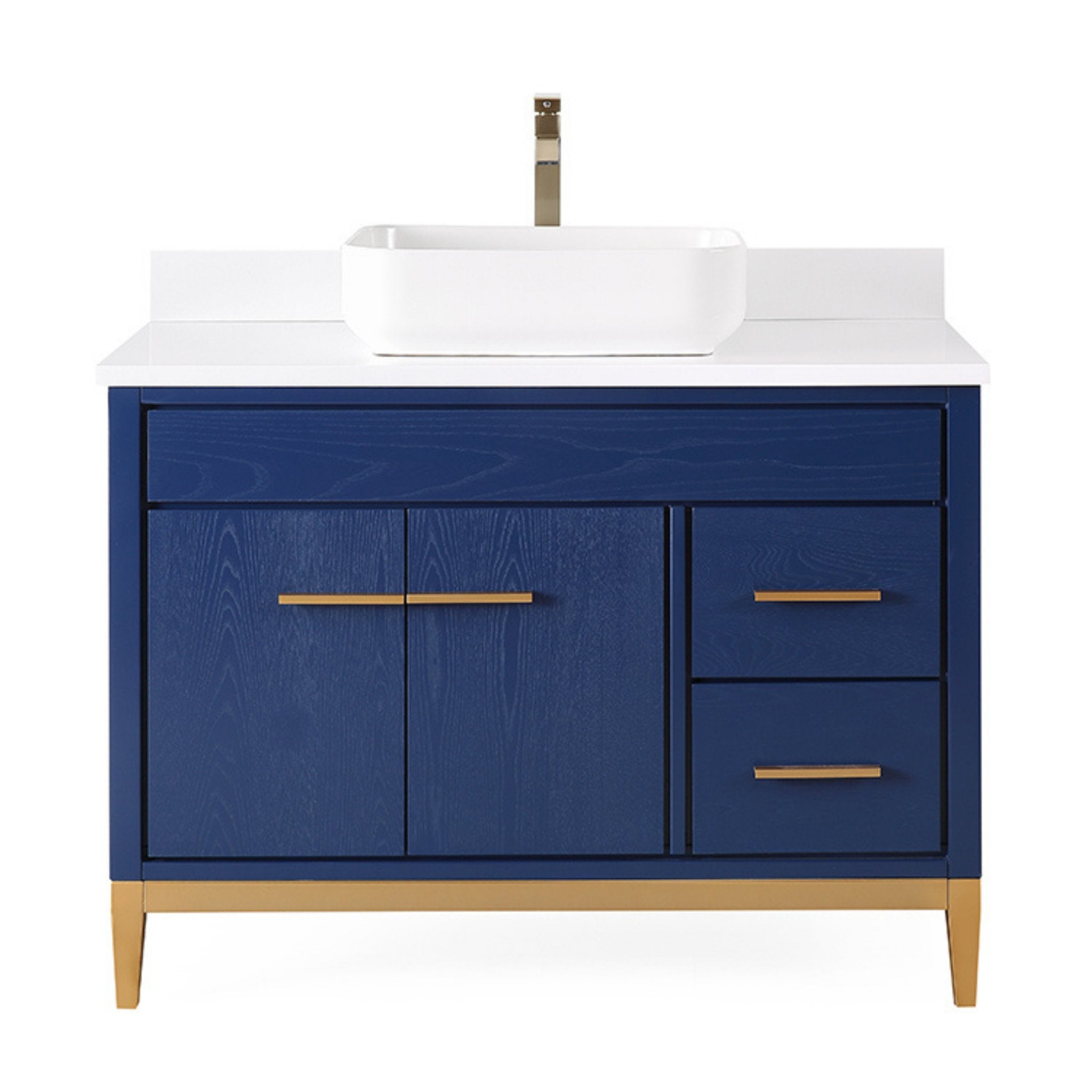 42 Inch Tennant Brand Modern Style Blue Beatrice Vessel Sink Bathroom