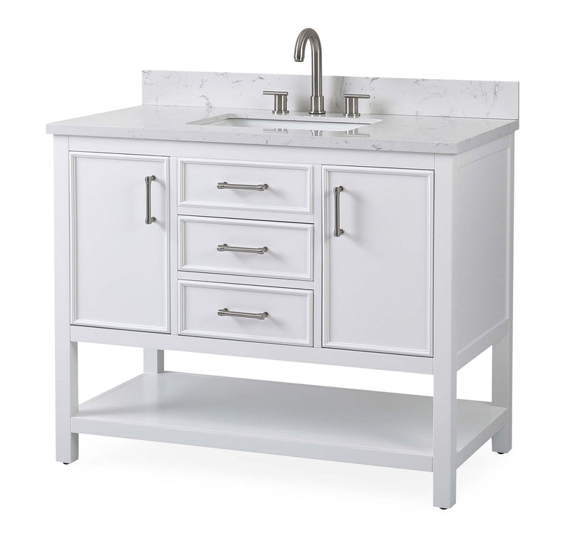 42 Inch Tennant Brand White Color Finish Single Sink Bathroom Vanity