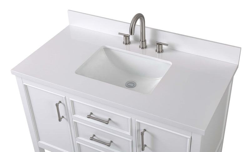 42 Inch Tennant Brand White Color Finish Single Sink Bathroom Vanity